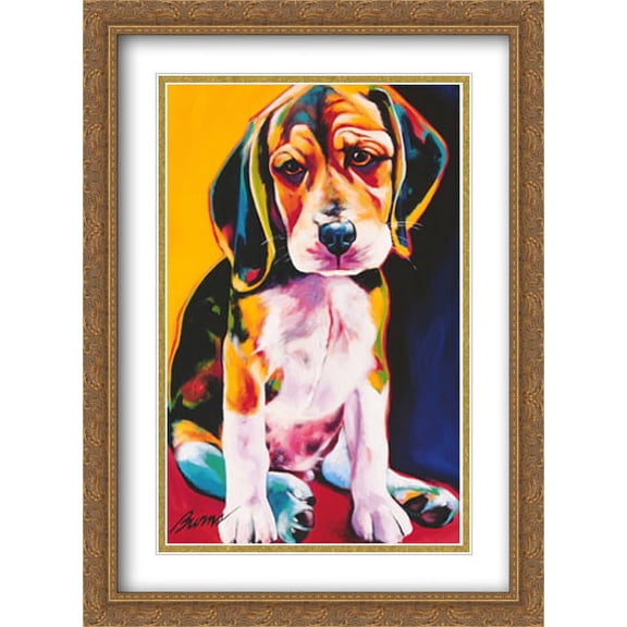 Otis 2x Matted 22x28 Large Gold Ornate Framed Art Print by Ron Burns
