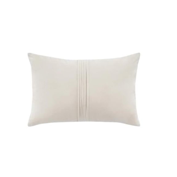 Otis Decorative Pillow - Beige - 12 x 20 in. - Micro Velvet Luxury