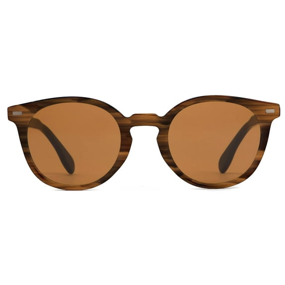 Otis Eyewear Omar Vintage Hornwood Brown Polarized Mineral Lens Sunglasses