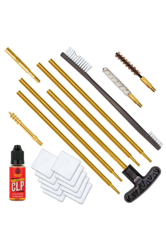 6.5mm Rifle Cleaning Kit | Comprehensive Kit with Brass Components, Bore Brush, Mop, Jag, Patches, FP-10 CLP | Made in USA (FG-SRS-65)