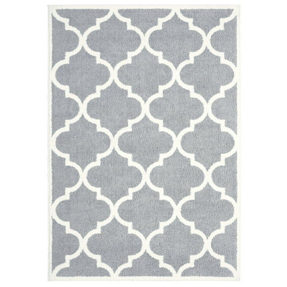 Otis Shag Geometric Area Rug, Grey/ Ivory 2, 8' x 11'