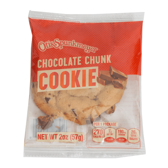 Otis Spunkmeyer Chocolate Chunk Cookie, 2 oz Shelf Stable Plastic Bag
