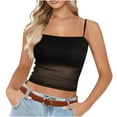 thumbnail image 1 of Otntypg Bralettes for Women Adjustable Spaghetti Strap Mesh Tank Top Sexy Tube Slim Y2K Camisole Black M, 1 of 7