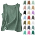 thumbnail image 1 of Otntypg Cotton Linen Tank Tops for Womens Lightweight Comfy Lounge Wear Casual Summer Sleeveless Crewneck Blouse Loose Fit Gauze Shirts Pink S, 1 of 5