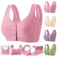 thumbnail image 1 of Otntypg Daisy Bras for Older Women No Underwire Full Coverage Senior Padded Bra Front Snap Button Closure Push Up Bralettes,Daily Wear, 1 of 8
