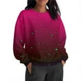 thumbnail image 1 of Otntypg Fashion Sparkly Printed Sweatshirt for Women, Lightweight Casual Fall Oversized Crewneck Sweatshirts Women Loose Fit Long Sleeve Pullover Tops Cute Soft Shirt Hot Pink#01 XL, 1 of 8