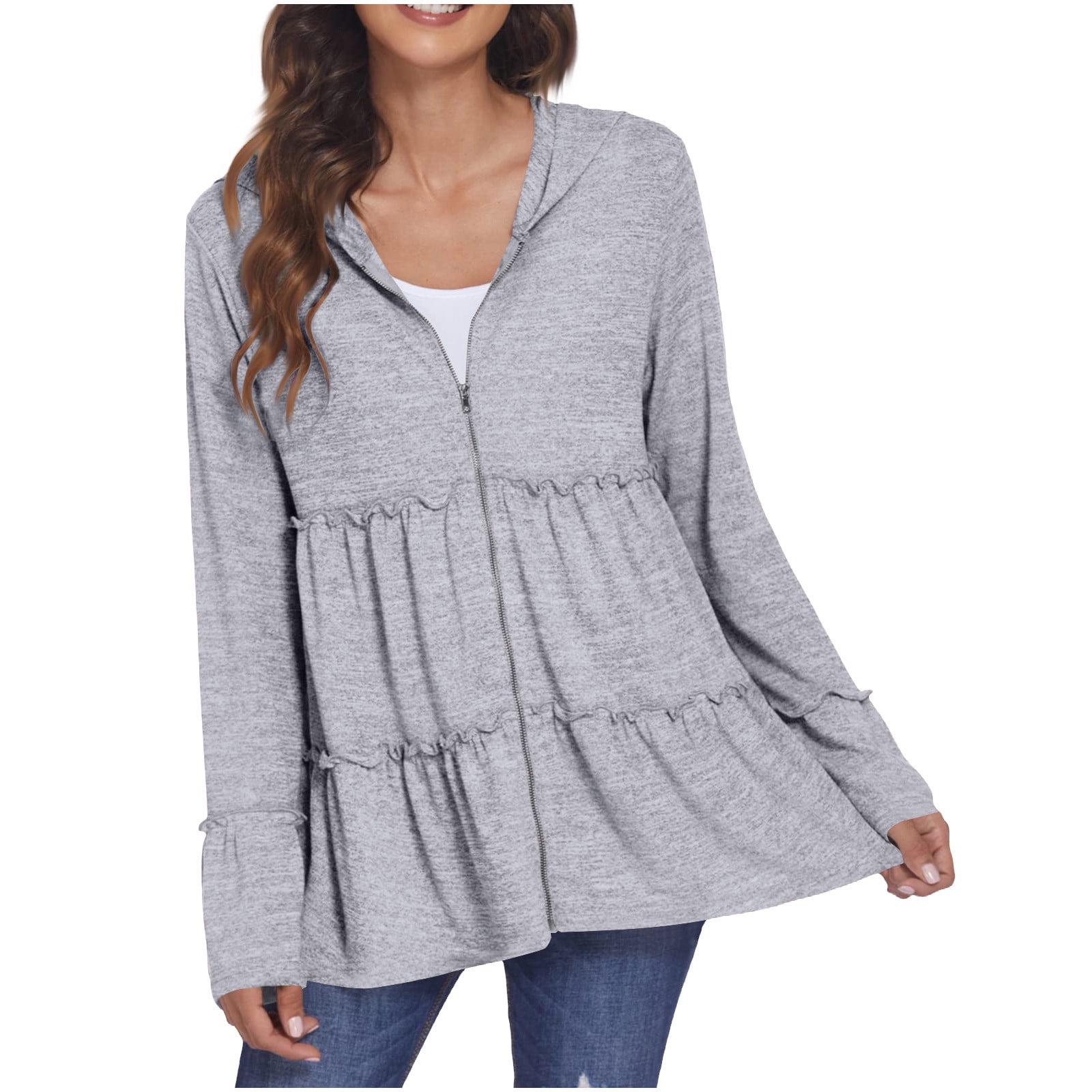 Women Summer Casual Stripe Cotton Hoodie