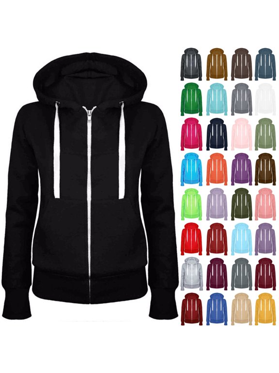 Lightweight Full Zip up Hoodies for Women Trendy Fall Drawstring Long Sleeve Pullover Sweatshirts Loose Fit Casual Active Hooded Outwear Jackets with Pockets