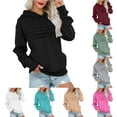 thumbnail image 1 of Otntypg Lightweight Hoodie Tops for Women Fall Casual Ruched Pleated Long Sleeve Hooded Pullover Sweatshirts Loose Fit Basic Athletic Hoodies Outwear Coat Gray XL, 1 of 6