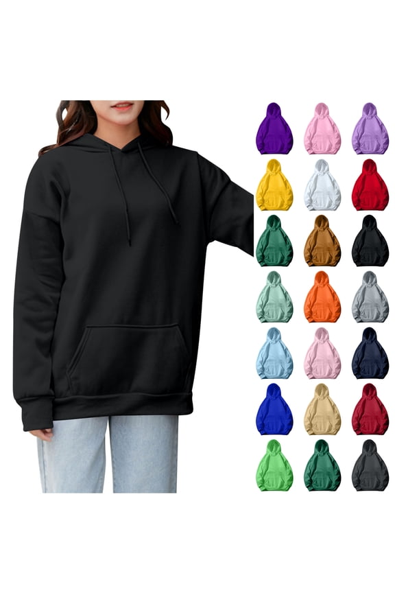 Lightweight Hoodies for Women Teen Girls Cute Fall Long Sleeve Drawstring Long Sleeve Hooded Pullover Tops Trendy Athletic Sweatshirts with Pockets Green S