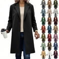 thumbnail image 1 of Otntypg Plus Size Womens Peacoat Notched Lapel Collar Single-Breasted Trench Coats Loose Casual Wool Blend Long Jacket 2025 Fall Winter Outerwear Red XXXL, 1 of 7