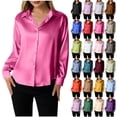 thumbnail image 1 of Otntypg Satin Blouses for Women Silk Button Down Shirts Dressy Casual Long Sleeve Shirt Elegant Ladies Business Office Work Tunic Tops, 1 of 7