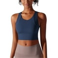 thumbnail image 1 of Otntypg Sports Bras for Women Padded High Support Longline Seamless Workout Tank Top Yoga Bra Workout Exercise Sport Bra Blue L, 1 of 10