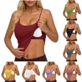 thumbnail image 1 of Otntypg Tank Tops for Women Built in Bra Backless Basic Double Lined Summer Adjustable Spaghetti Strap Sleeveless Cami Workout Shirts Gray XL, 1 of 6