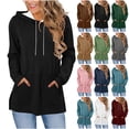 thumbnail image 1 of Otntypg Tunic Hoodies for Women Fashion Lightweight Split Hem Drawstring Casual Long Sleeve Hooded Sweatshirts Tops with Pockets Trendy Atheltic Pullover T-Shirts Light Blue XXL, 1 of 8