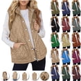 thumbnail image 1 of Otntypg Winter Womens Puffer Vest Zipper Sleeveless Jackets Lightweight Button Down Vests Thick Warm Fall Outwear Jacket Coat with Pocket, 1 of 11