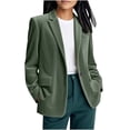 thumbnail image 1 of Otntypg Women's Corduroy Blazer Jacket Long Sleeve Slim Fit Jacket One Button Lapel Jacket Work Office Coat Outerwear with Pockets Army Green S, 1 of 7