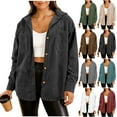 thumbnail image 1 of Otntypg Womens Corduroy Shacket Button Down Shirts Oversized Long Sleeve Casual Cardigan Outwear Jacket with Pockets Fashion 2025 Fall Outfit Clothes Beige XXL, 1 of 10