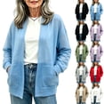 thumbnail image 1 of Otntypg Womens Lightweight Cropped Cardigans with Pockets Trendy Dressy Fall Long Sleeve Casual Soft Open Front Knit Cardigan Sweaters Tops with Pockets, 1 of 5