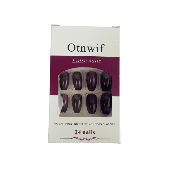Otnwif 24 Pcs Artificial fingernails, Reusable False Nails, Red Acrylic Short Press On Nails