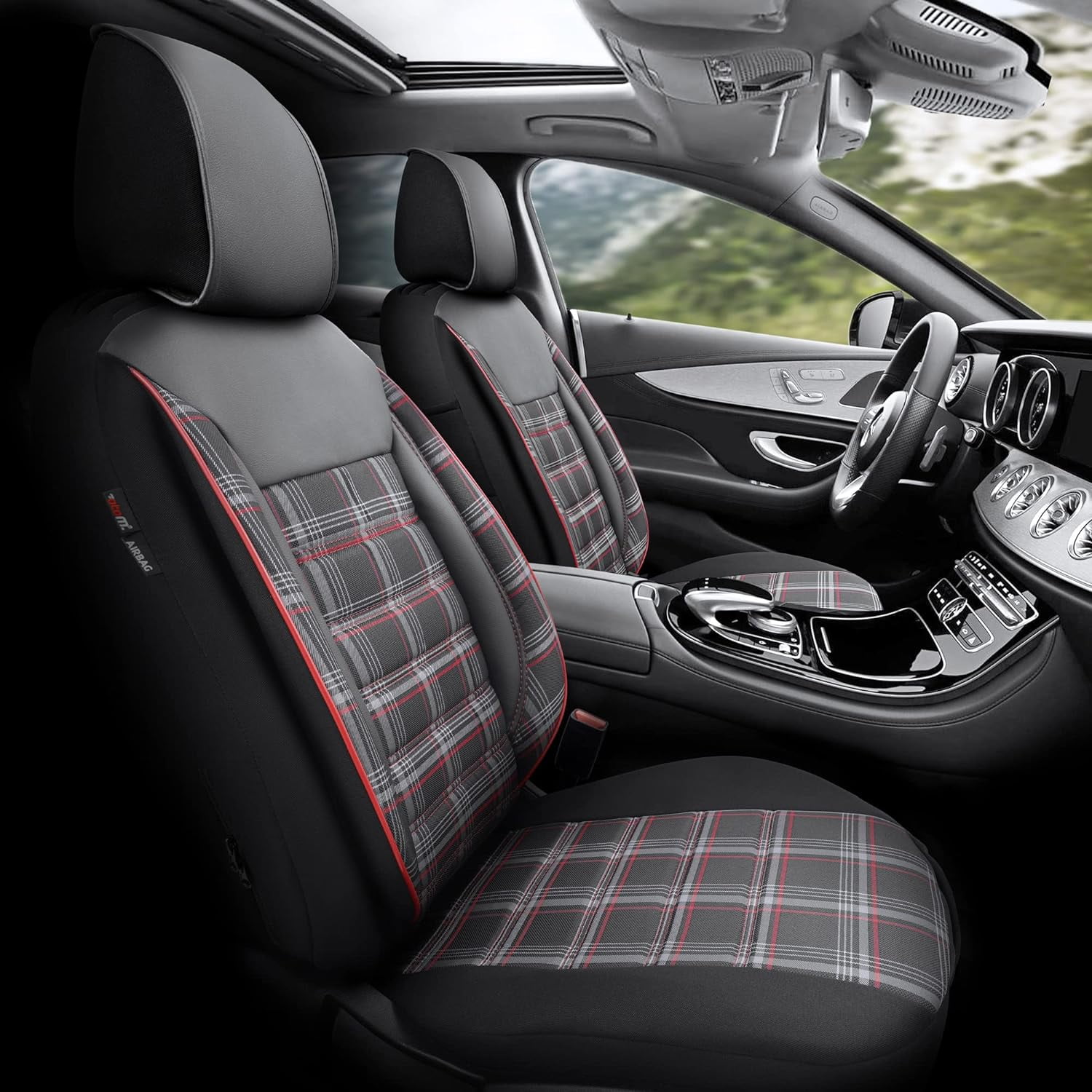 Otom GTI Design Universal Size Car Seat Covers for Front Seats (Black