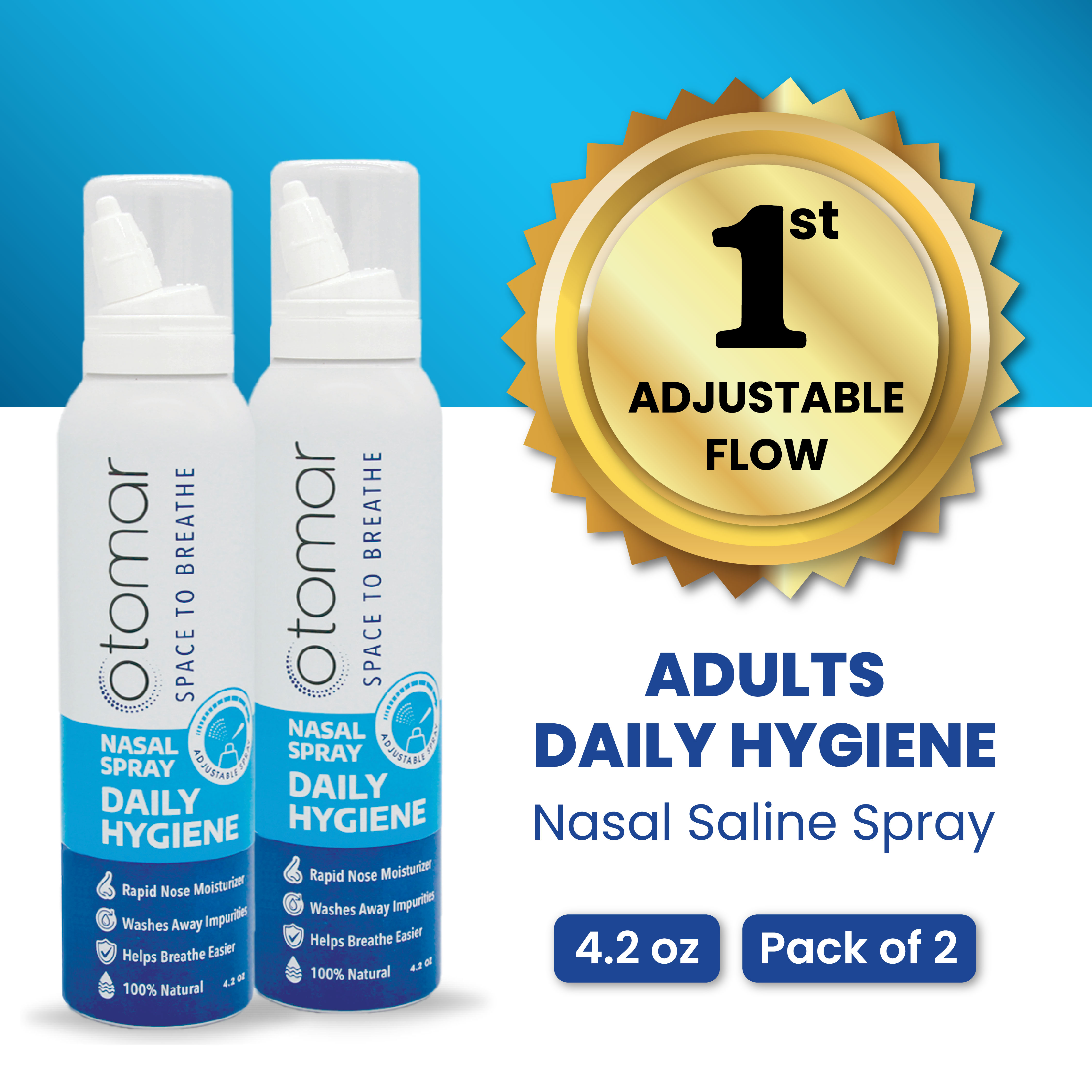 Otomar Adults Total Care Saline Nasal Sprays Bundle, Nasal Irrigation