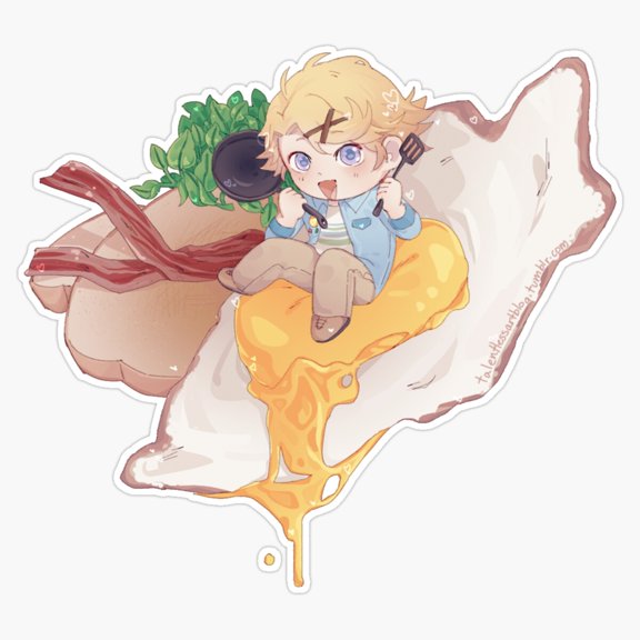 Otome Romance Video Game Chibi Character Devouring Sweet Milk Chocolate Candy Bar Decal For Laptop Sticker