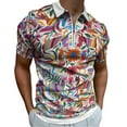 thumbnail image 1 of Otomi Fabric Mexico Art Men Zipper T-shirt Summer Casual Short Sleeve T-shirt Top, 1 of 7