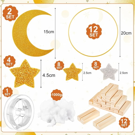 Otoolling 12 Sets Twinkle Twinkle Little Star Gender Reveal Decorations Table Centerpieces  Moon and Stars Baby Shower Decorations Light Star Cloud Decor for Table Toppers Birthday Party Crafts
