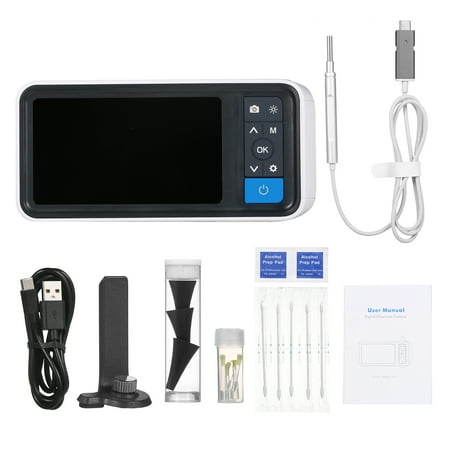 Otoscope,Ear Stick Borescope Visual Ear Stick Camera 4.5-inch Lcd Tf 3.9mmm Ear 3.9mmm Ear Scope Picker With 6 With 6 Leds Ear Picker With Scope Camera 4.5-inch 1.0 Tf 3.9mmm 6 Leds 2500mah