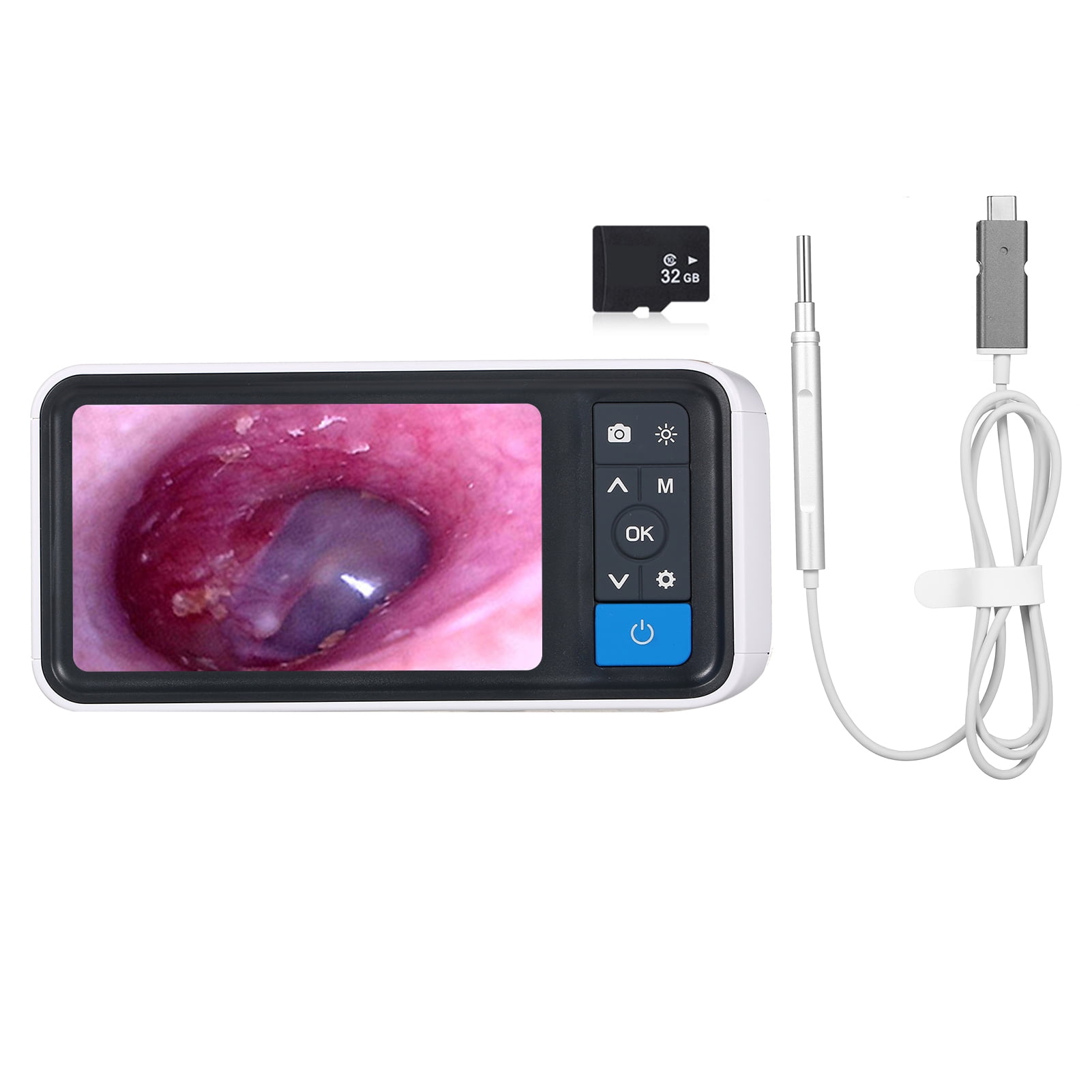 Otoscope,Leds 2500mah 6 Picker With Otoscope Camera Tf 3.9mmm Ear Scope Camera With Function Kids Borescope 1.0 2500mah Visual Camera Stick And Camera Ear 4.5-inch Lcd Screen