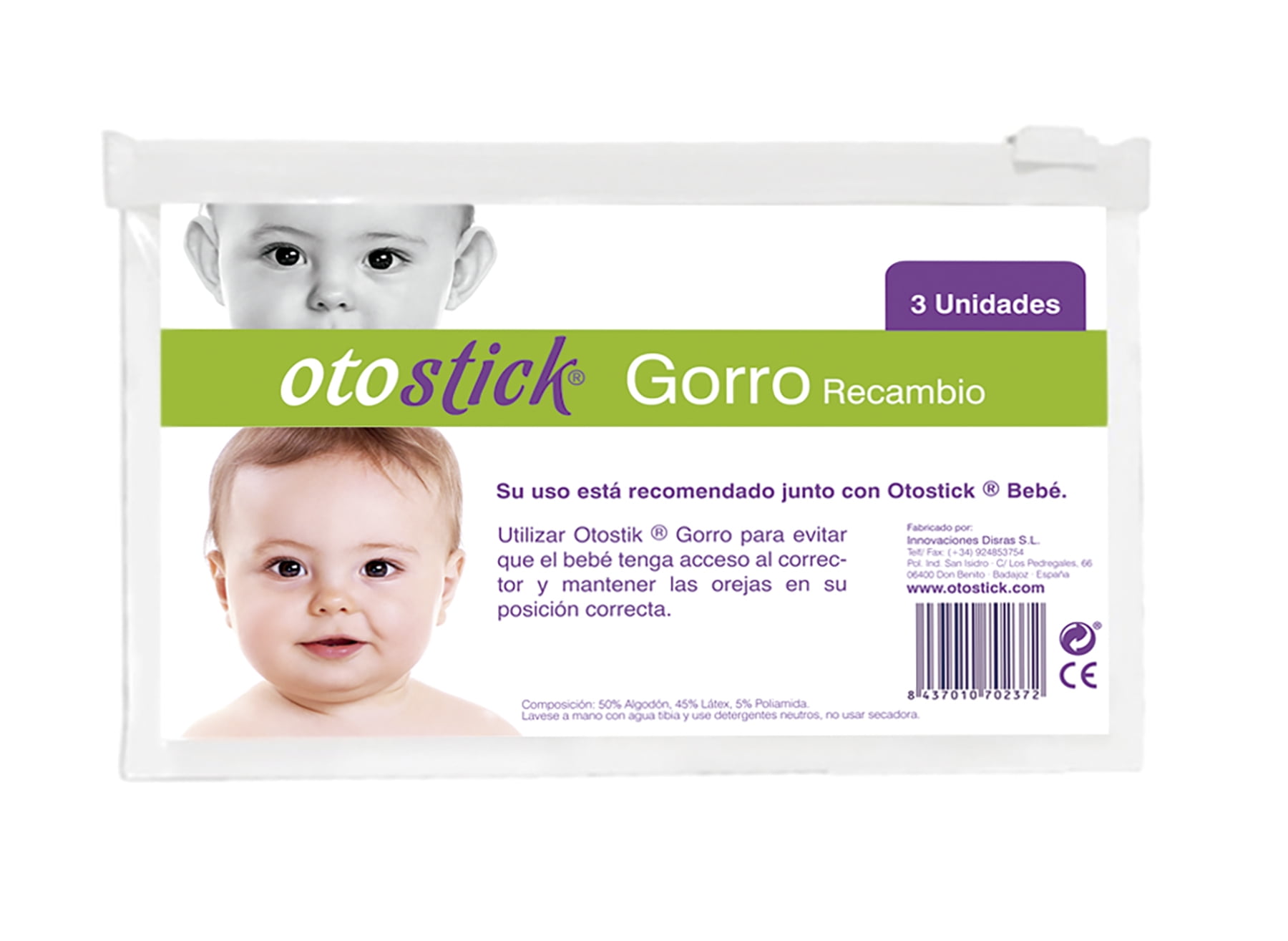  Otostick Baby - 2 Pack 8 Count Protruding Ear Corrector for  Babies with Baby Cap - Orthopedic Baby Items for Correction of Large Ears  from 3 Months : Health & Household