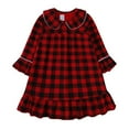thumbnail image 1 of Otqutp 0-10 Years Kids Boys Girls Pajamas Set Toddler Button-Down Plaid Long Sleeve T-Shirt Top + Pants 2PCS Christmas Outfits Clothes(Red-c,5-6 Years), 1 of 4