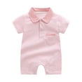 thumbnail image 1 of Otqutp Fashion Bodysuit for Toddler Baby Boys Bow Short Sleeve Outsie Button Down Lapel Bodysuit Banquet Wedding Jumpsuit Clothes(C-B,9-12 Months, 1 of 9