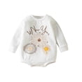 thumbnail image 1 of Otqutp 0-18 Months Toddler Casual Bodysuits Western Baby Girls Boys Long Sleeve Sweatshirt Romper New Year Printed Bodysuit Long Sleeve Outfits(a-Yellow,3-6 Months), 1 of 1