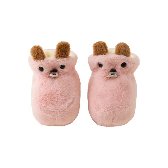 Otqutp 0-18 Months Winter Toddler Shoes Boys Girls Baby Shoes Soft Sole Slip On Shoes Cute Animal Decoration Warm Toddler Baby Shoes(Pink,12-18 Months)
