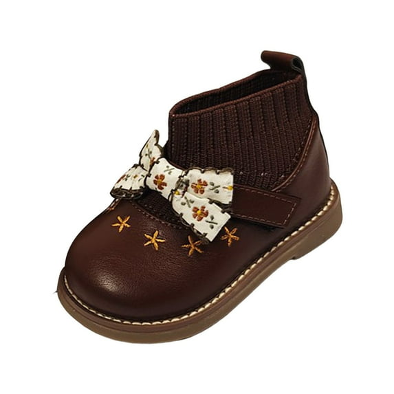 Otqutp 0-4 Years Girls and Boys Children's Casual Shoes Mesh Soft Sole Breathable Sports Short Boots for Cold Weather Snow Boots Anti-Slip Outdoor Shoes for Little Kid/Big Kids(Brown,6-9 Months)