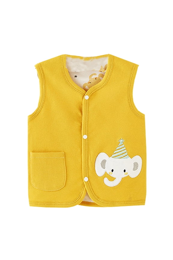 0-4 Years Toddler Baby Boys Girls Winter Sleeveless Cute Coat Outwear Warm Coat Vest Jacket Double Wearing Elephant Tiger Bear(A,12-18 Months)