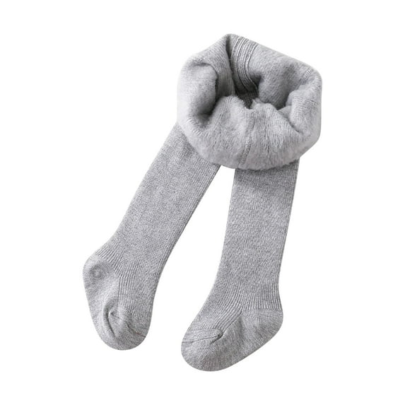 Otqutp 0-8 Years Toddler Kids Baby Girls Stretchy Basic Full Length Pants Winter Stocking Cotton Thick Lined Warm Full Leggings Pantihose (Grey,4-6 Years )