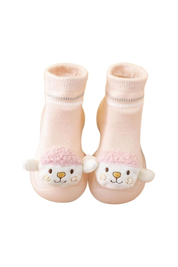 0 to 3 Years Baby Closed Toe Footwear Boys Girls Animal Cartoon Socks Shoes Toddler WarmThe Floor Socks Non Slip Prewalker Shoes