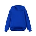 thumbnail image 1 of Otqutp Children's Middle and Large Children's Autumn Solid Color Hooded Pullover Sweater 1-10 Years Kids Warm Winter Hoodies Pullover Hooded Sweatshirt(Dark Blue,18-24 Months), 1 of 4