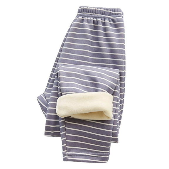 Otqutp 1-11 Years Children's Thermal Pants Autumn Winter Warm Boys and Girls Baby Thick Long Cotton Pants In Children's Striped Bottoms Pajama Pants(Blue,4-5 Years)