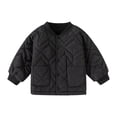 thumbnail image 1 of Otqutp 1-6 Years Kids Boys' Middle and Small Children's Winter Solid Color Cotton Jacket Long Sleeve Outwear with Pocket Coat(Black,4-5 Years), 1 of 4