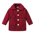 thumbnail image 1 of Otqutp 1-6 Years Toddler Baby Girls Long Coat Tollder Kids Winter Solid Color Stand Up Collar Jacket Warm Outwear Clothes with Pockets (Red,18-24 Months), 1 of 4