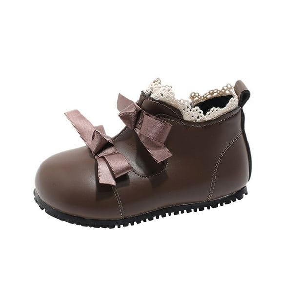 Otqutp 1-7 Years Fashion Big Kids Winter Water Proof Flat Keep Warm Snow Boots Comfortable Shoes Nonslip Lightweight Outdoor Shoes for Children(Brown,2-2.5 Years)