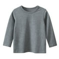 thumbnail image 1 of Otqutp 1-9 Years Toddler Baby Boy Girl Basic Solid Plain Organic Cotton T Shirts Long Sleeve Tops Long Sleeve Tee Shirt Girls Clothes(K,2-3 Years), 1 of 3