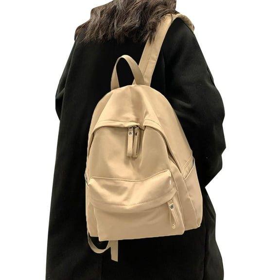 Otqutp 15" Casual Canvas Backpack for Women College Bag Rucksack for Men Travel Travel College Outdoors for Casual Traveling Hiking(Coffee,One Size)