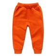 thumbnail image 1 of Otqutp 2-12 Years Toddler Baby Boys Girls Sweatpants Solid Color Casual Cotton Elastic Waist Keep Warm Kids Sports Pants with Pockets(Orange-1,2-3 Months), 1 of 4