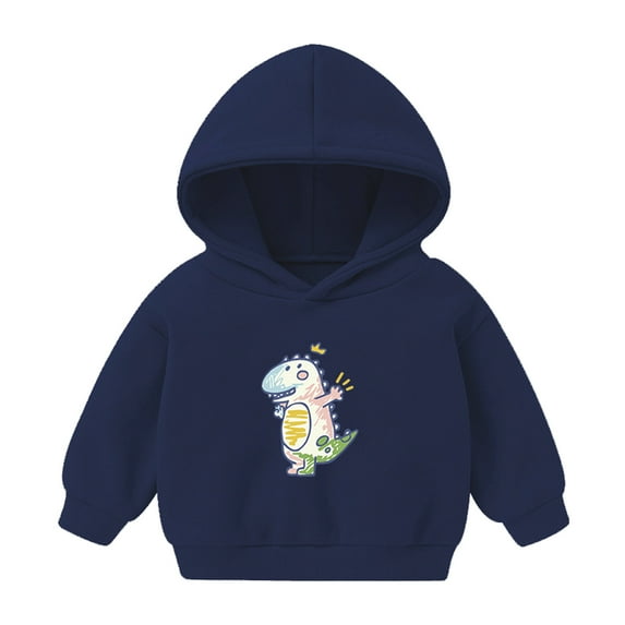 Otqutp 2-6 Years Children Short Blouse Toddler Pullover Baby Boys Long Sleeve Tops Girls Hoodie Hooded Sweatshirt Dinosaur Girls Tops(Dark Blue-e,5-6 Years)