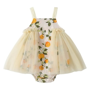 Otqutp 2024 Bodysuit for Toddler Girls Summer Sleeveless Floral Prints Ruffles Tulle Ruffles Romper Bodysuits 0 to 12 Months